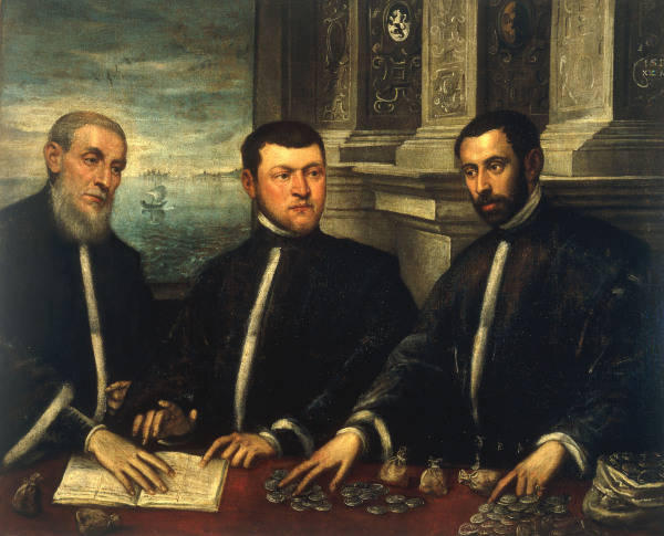 WikiOO.org - Encyclopedia of Fine Arts - Lukisan, Artwork Tintoretto (Jacopo Comin) - Three tax collectors