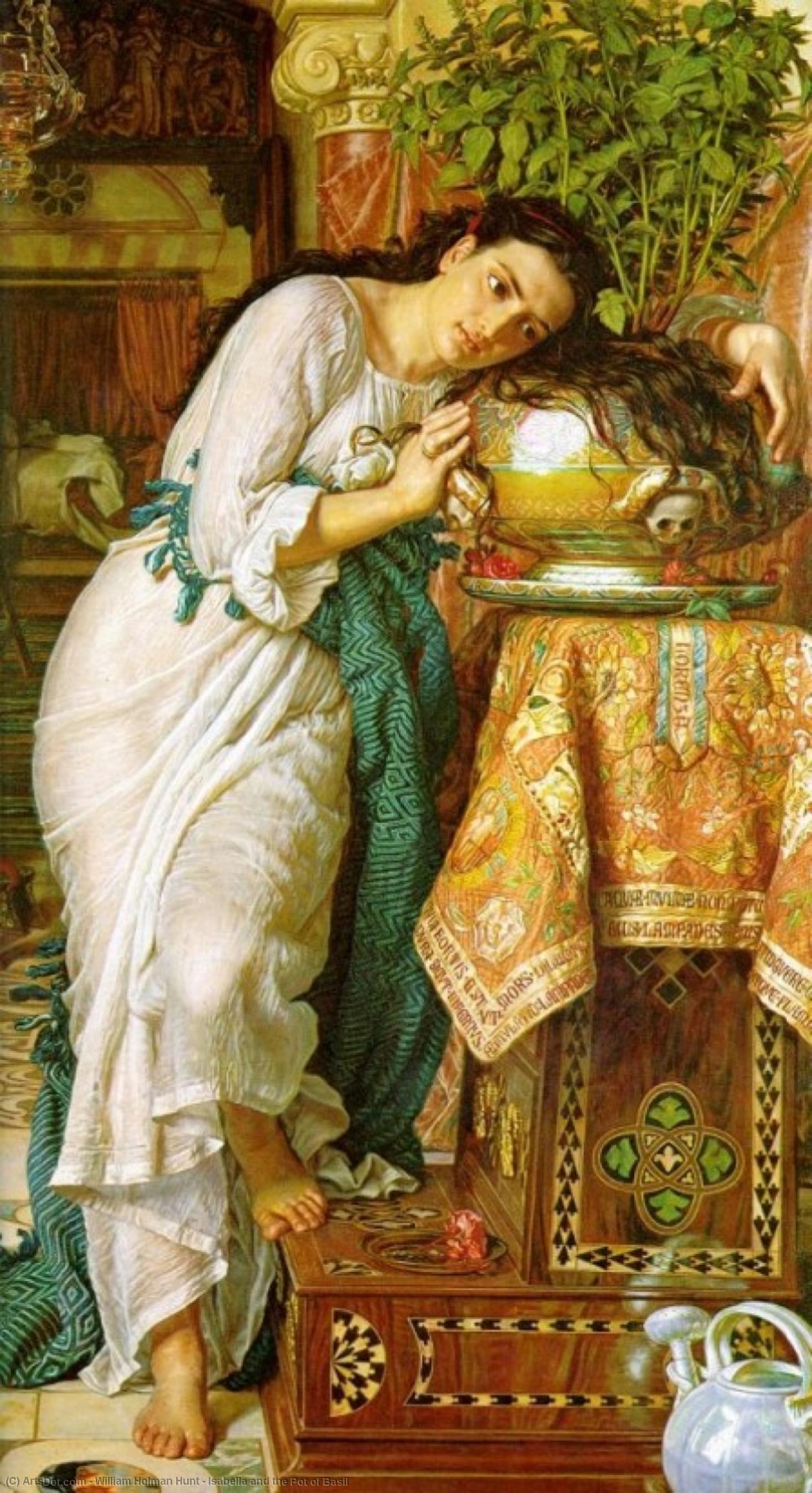 Wikioo.org - The Encyclopedia of Fine Arts - Painting, Artwork by William Holman Hunt - Isabella and the Pot of Basil