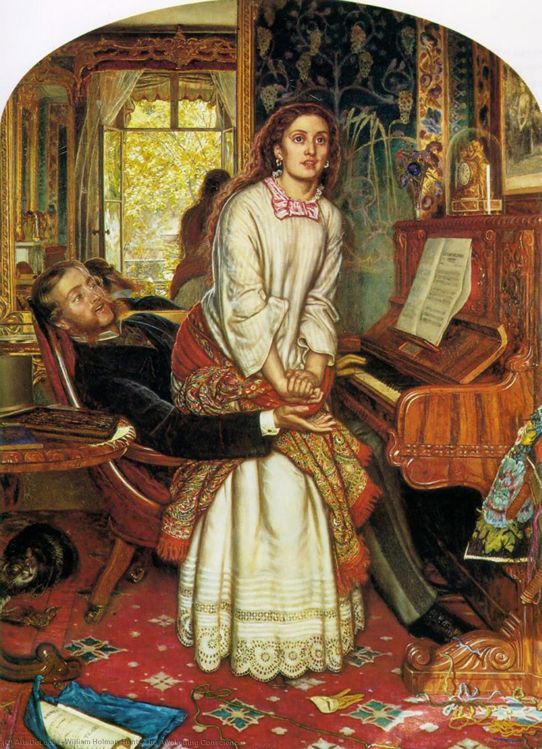 Wikioo.org - The Encyclopedia of Fine Arts - Painting, Artwork by William Holman Hunt - The Awakening Conscience