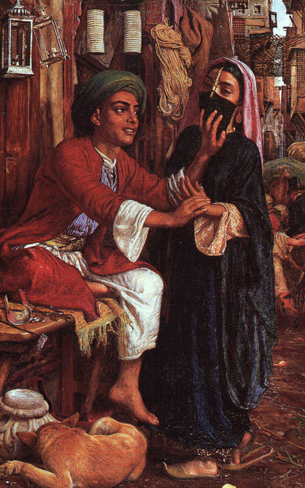 WikiOO.org - Enciclopedia of Fine Arts - Pictura, lucrări de artă William Holman Hunt - The Lantern Maker's Courtship