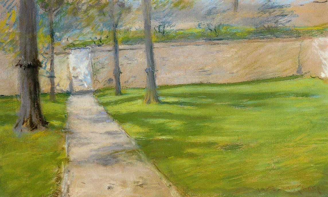 Wikioo.org – L'Enciclopedia delle Belle Arti - Pittura, Opere di William Merritt Chase - Un Pezzo della luce solare aka il giardino Wass