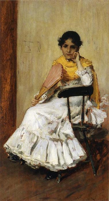 Wikioo.org - The Encyclopedia of Fine Arts - Painting, Artwork by William Merritt Chase - A Spanish Girl aka Portrait of Mrs. Chase in Spanish Dress