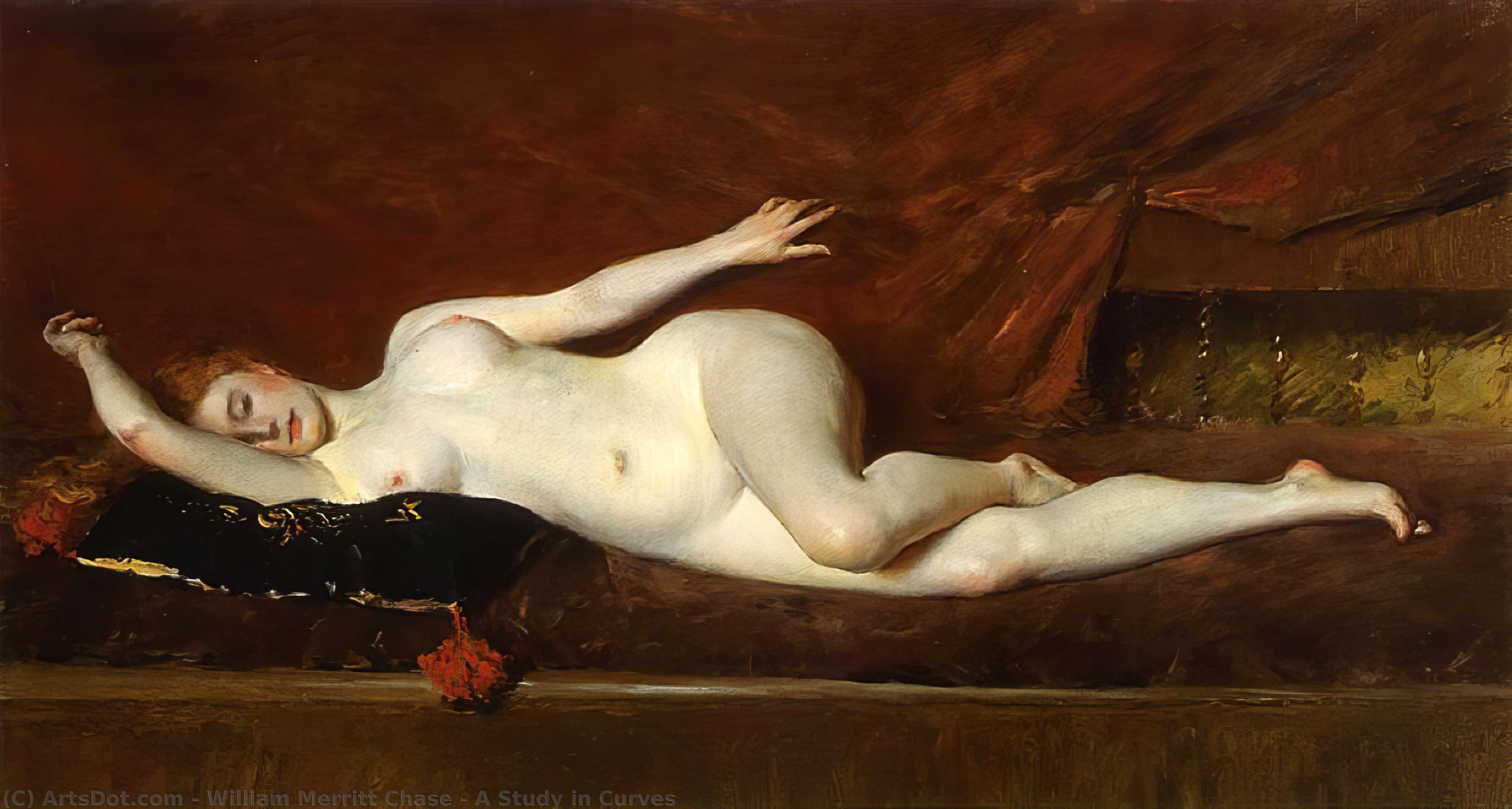 Wikioo.org - The Encyclopedia of Fine Arts - Painting, Artwork by William Merritt Chase - A Study in Curves