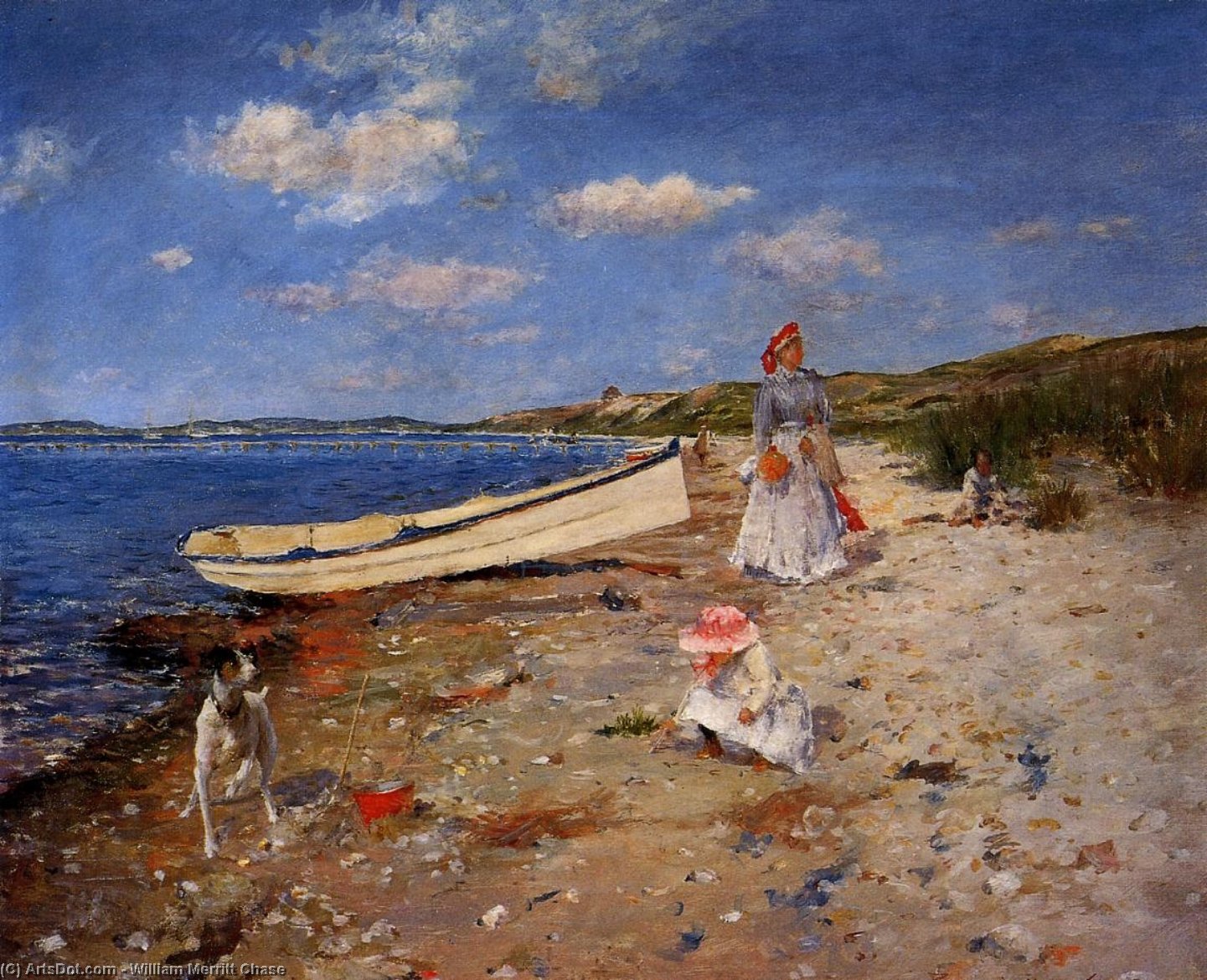 Wikioo.org - The Encyclopedia of Fine Arts - Painting, Artwork by William Merritt Chase - A Sunny Day at Shinnecock Bay