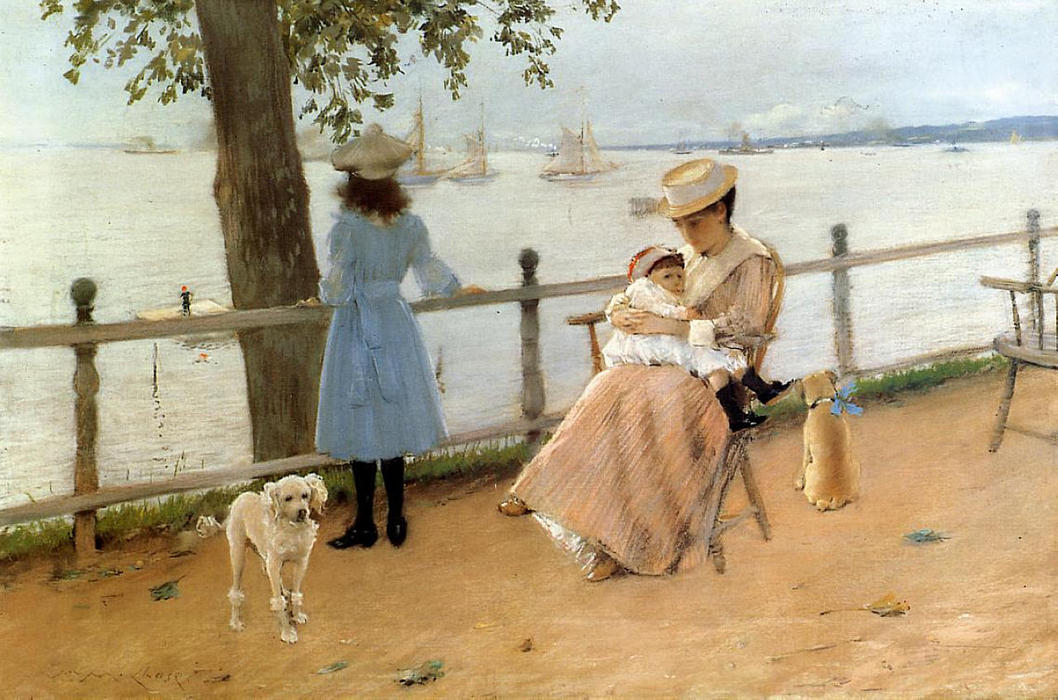 WikiOO.org - Encyclopedia of Fine Arts - Lukisan, Artwork William Merritt Chase - Afternoon by the Sea (aka Gravesend Bay)