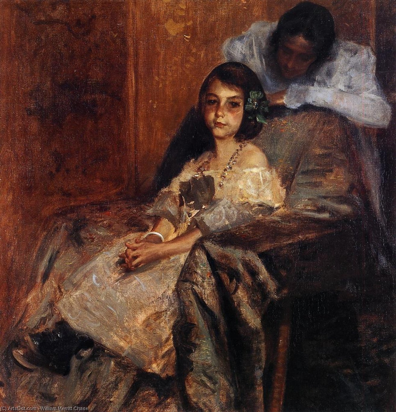 Wikioo.org - The Encyclopedia of Fine Arts - Painting, Artwork by William Merritt Chase - Dorothy and Her Sister