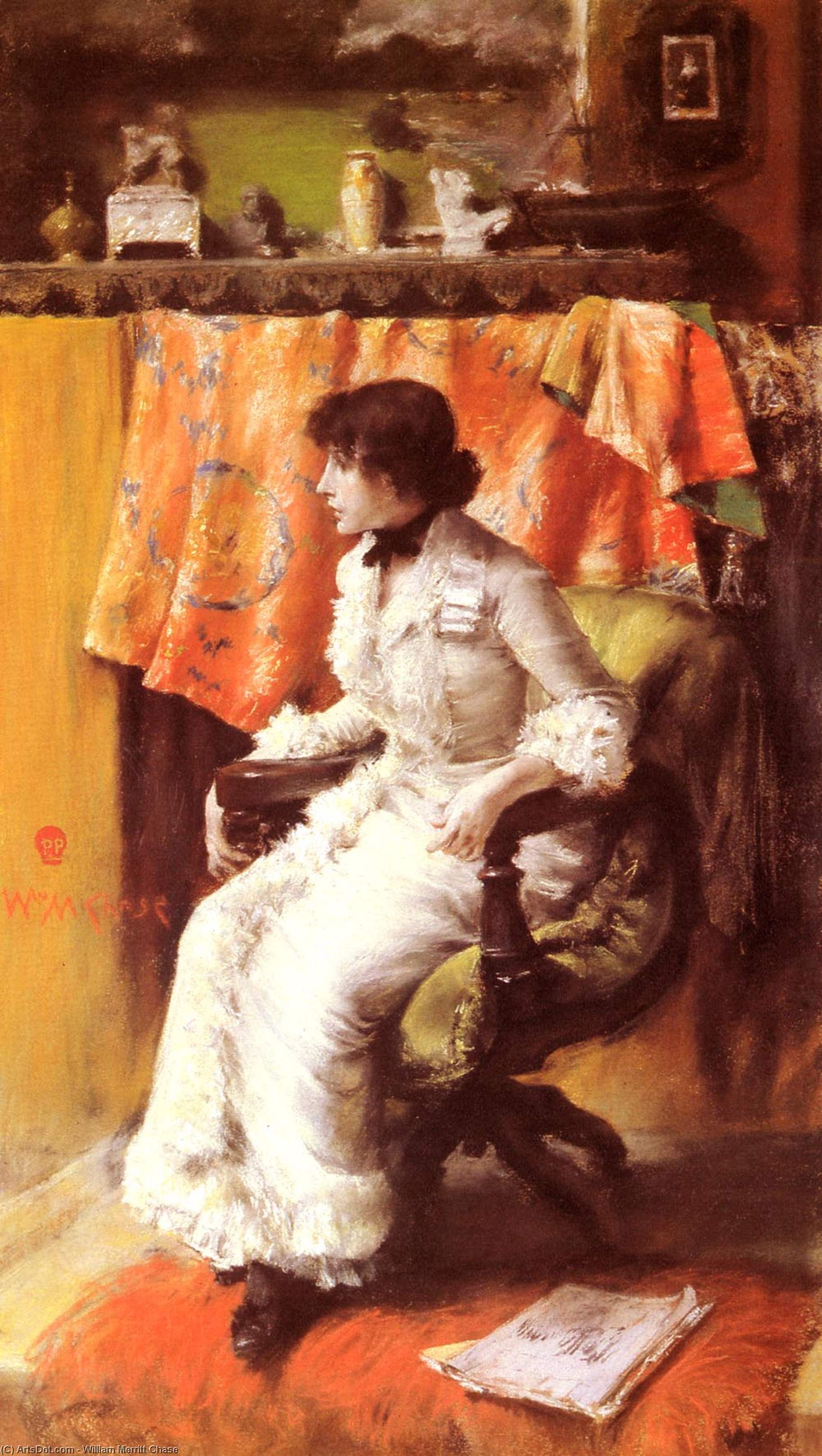 Wikioo.org - The Encyclopedia of Fine Arts - Painting, Artwork by William Merritt Chase - In the Studio (Virginia Gerson)