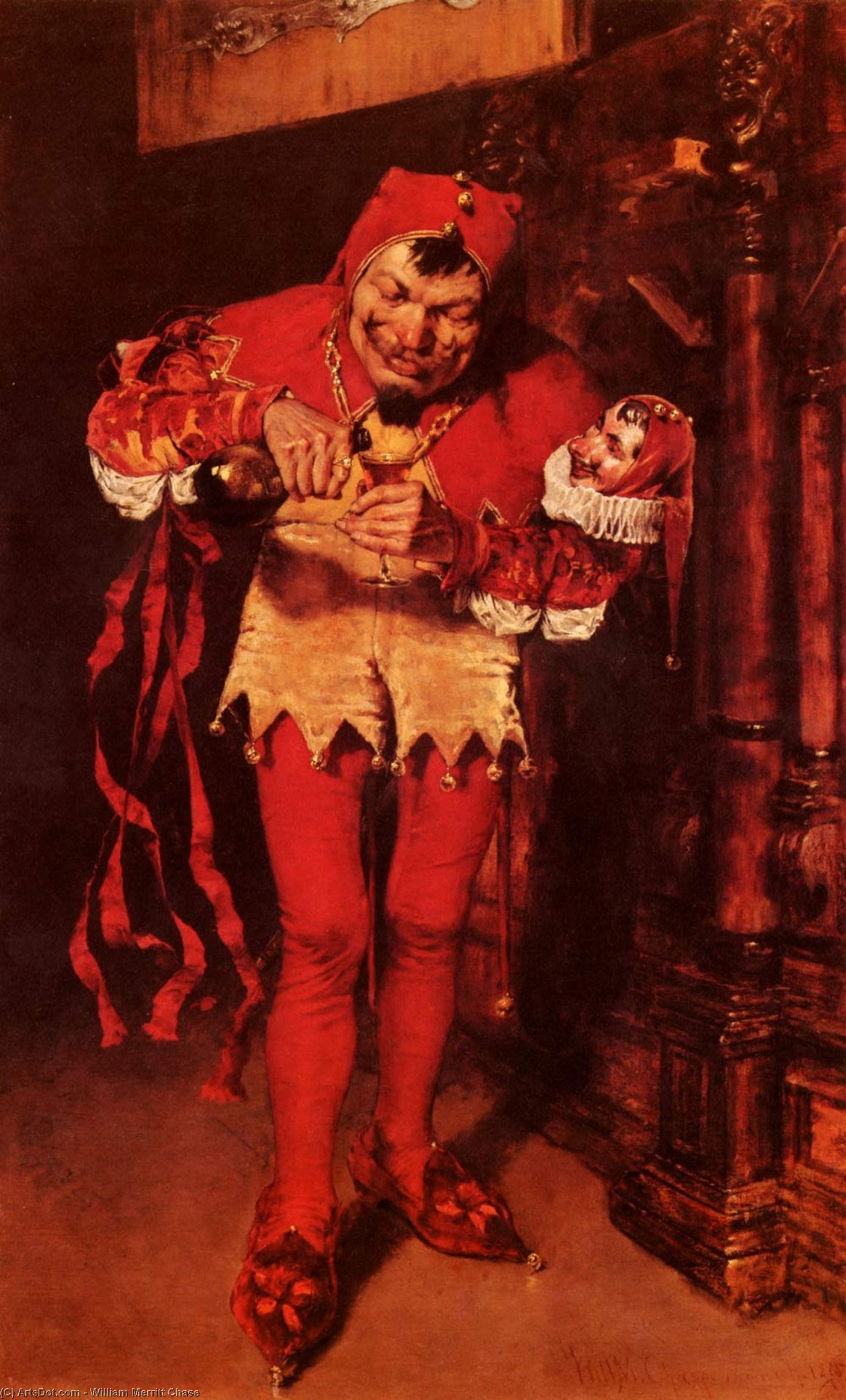 Wikioo.org - The Encyclopedia of Fine Arts - Painting, Artwork by William Merritt Chase - Keying Up, The Court Jester