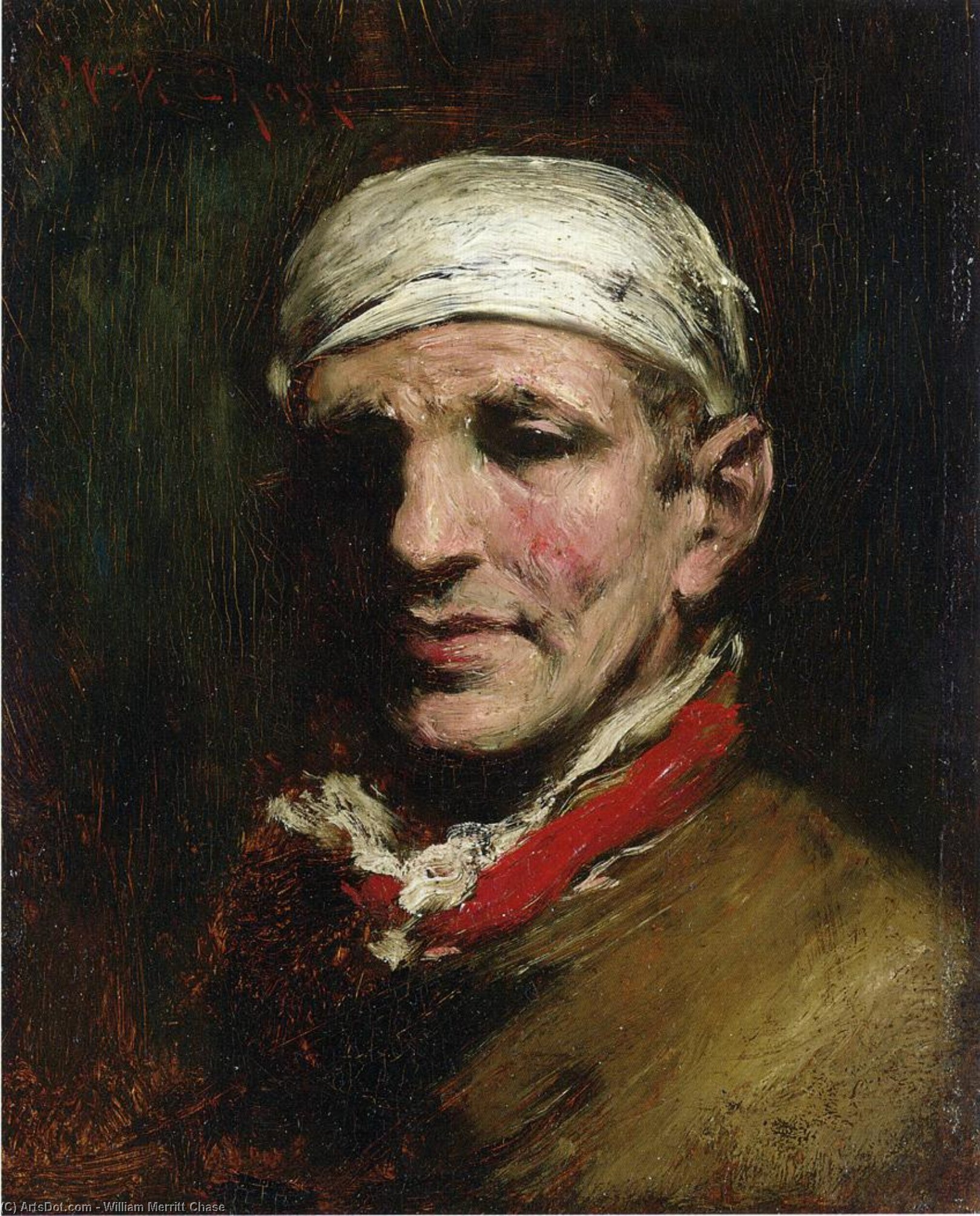 Wikioo.org - The Encyclopedia of Fine Arts - Painting, Artwork by William Merritt Chase - Man with Bandana