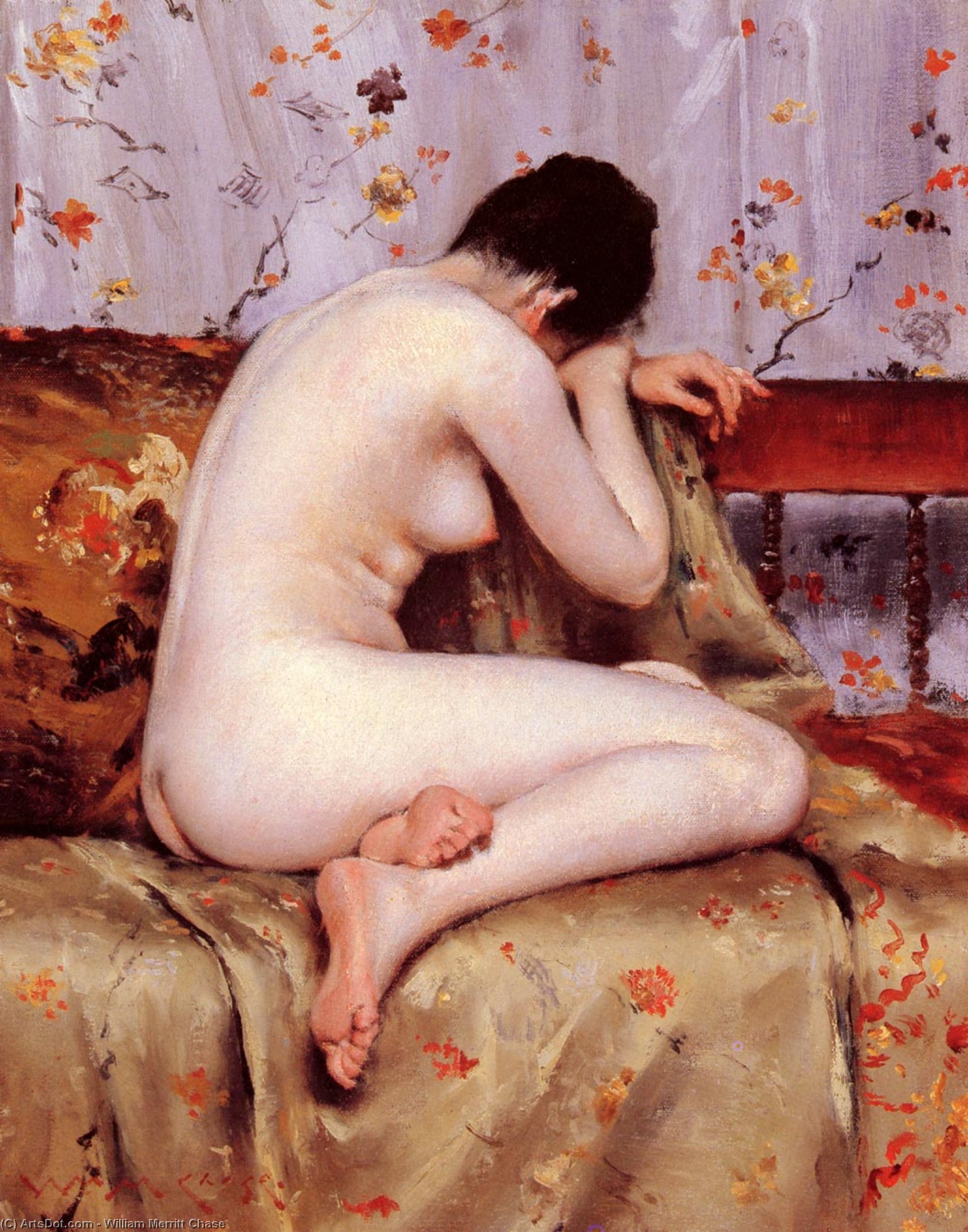 WikiOO.org - Encyclopedia of Fine Arts - Målning, konstverk William Merritt Chase - Modern Magdalen