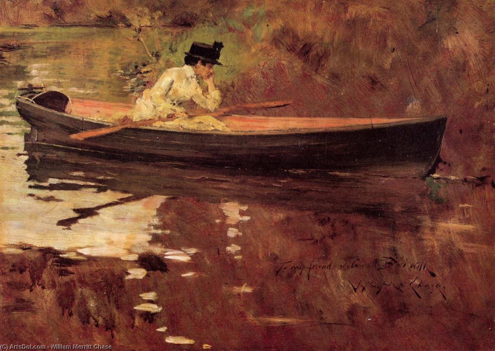 Wikioo.org - The Encyclopedia of Fine Arts - Painting, Artwork by William Merritt Chase - Mrs. Chase in Prospect Park