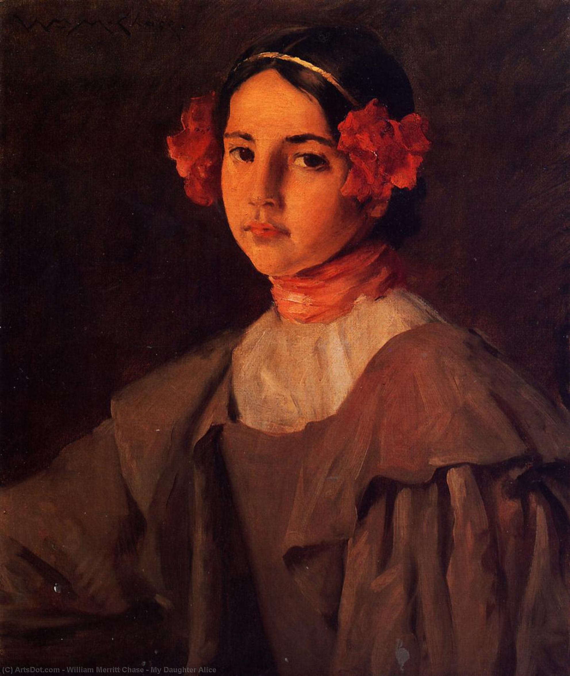 Wikioo.org - The Encyclopedia of Fine Arts - Painting, Artwork by William Merritt Chase - My Daughter Alice