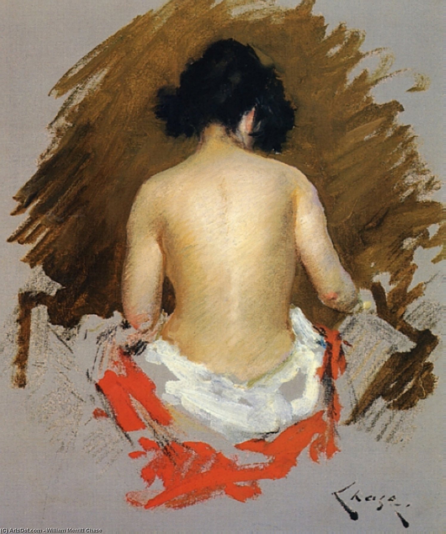Wikioo.org - The Encyclopedia of Fine Arts - Painting, Artwork by William Merritt Chase - Nude
