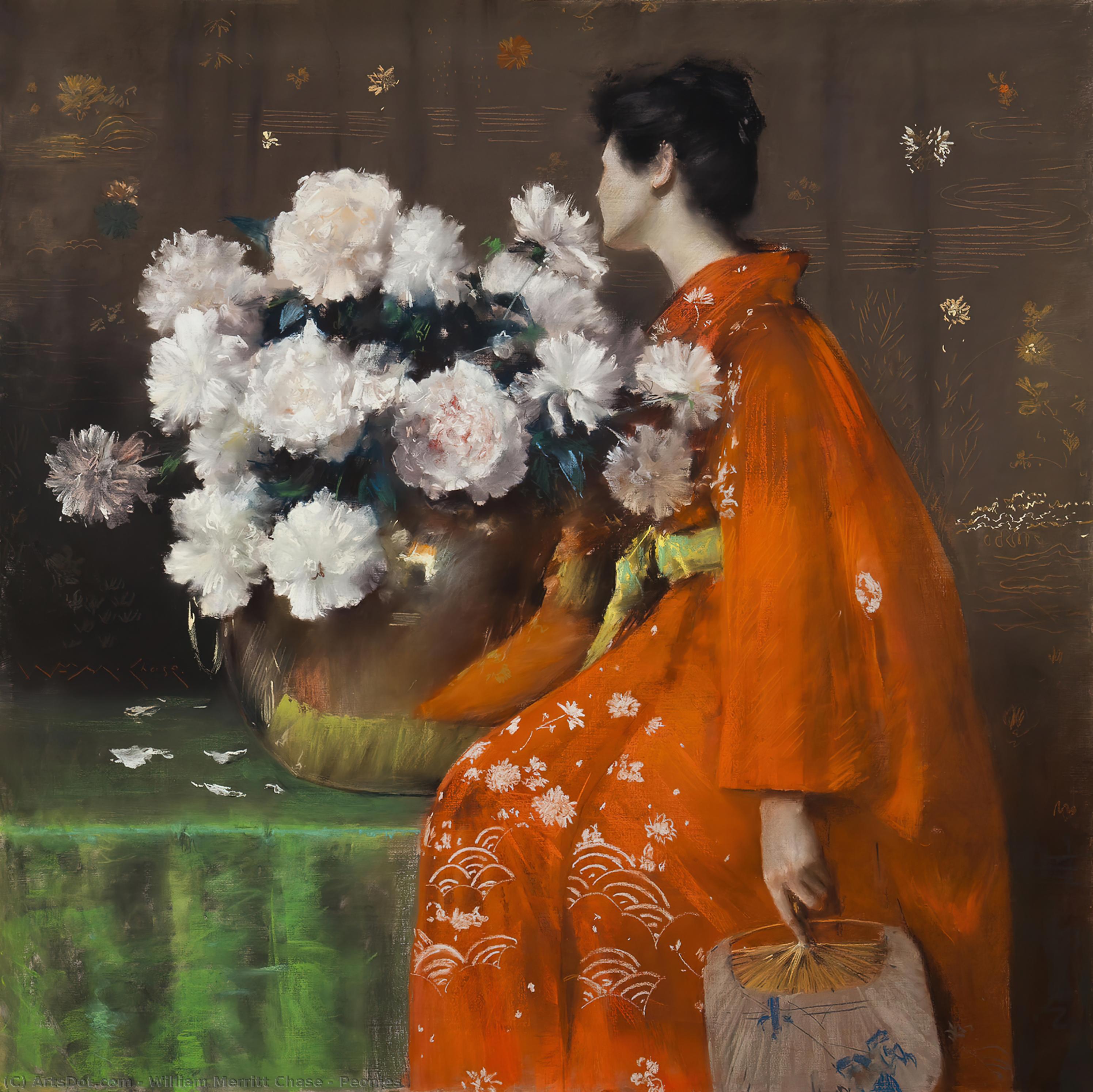 Wikioo.org - The Encyclopedia of Fine Arts - Painting, Artwork by William Merritt Chase - Peonies