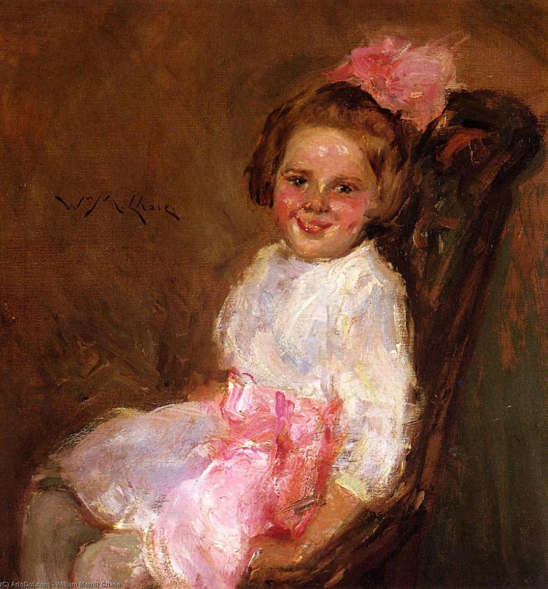 Wikioo.org - The Encyclopedia of Fine Arts - Painting, Artwork by William Merritt Chase - Portrait of Helen, Daughter of the Artist