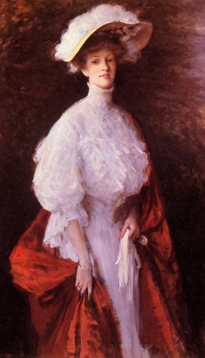 WikiOO.org – 美術百科全書 - 繪畫，作品 William Merritt Chase - 小姐的肖像五弗朗西斯的厄尔