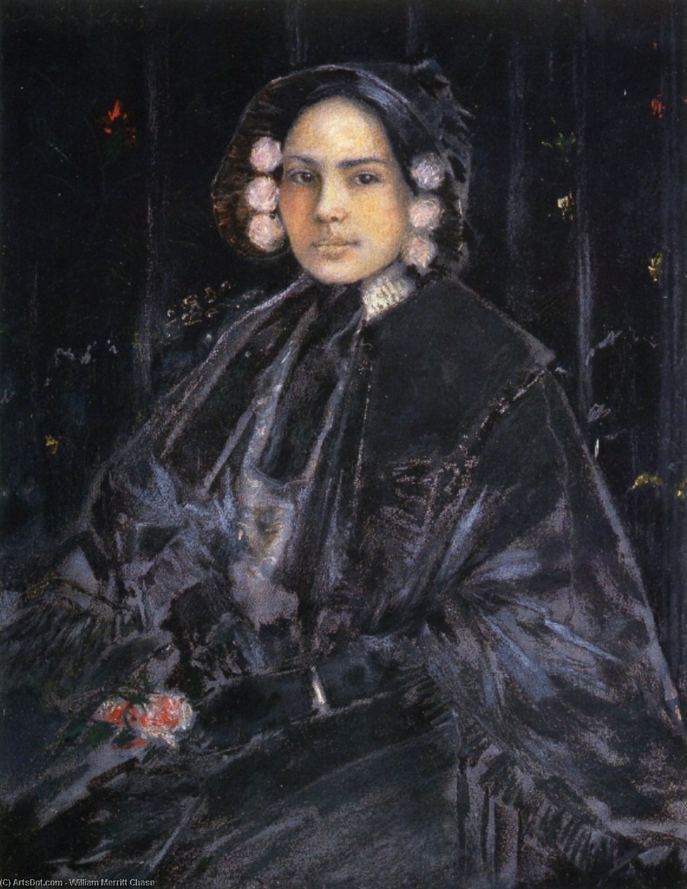 Wikioo.org - The Encyclopedia of Fine Arts - Painting, Artwork by William Merritt Chase - Portrait of Mrs. Julius Erson