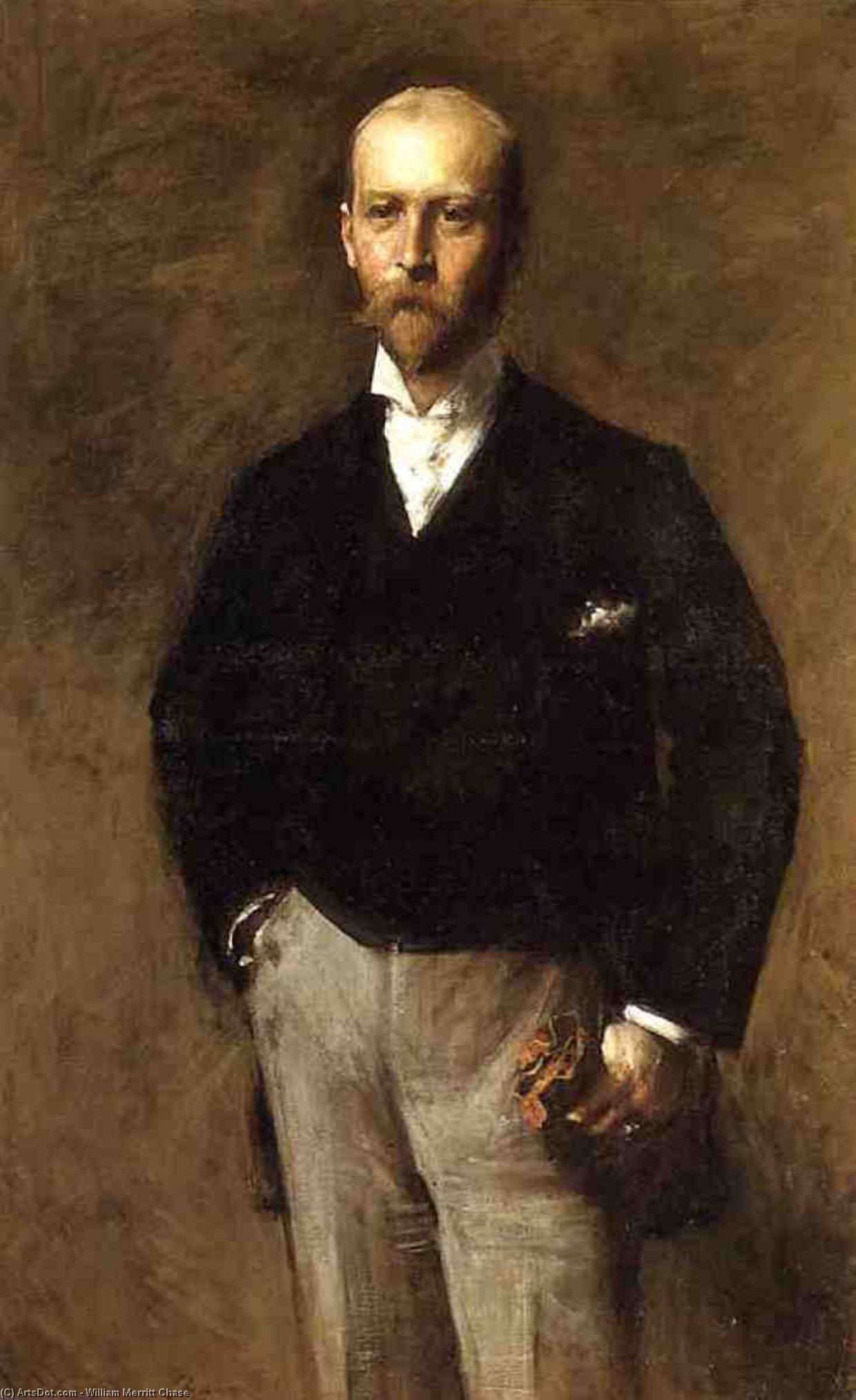 Wikioo.org - The Encyclopedia of Fine Arts - Painting, Artwork by William Merritt Chase - Portrait of William Charles Le Gendre