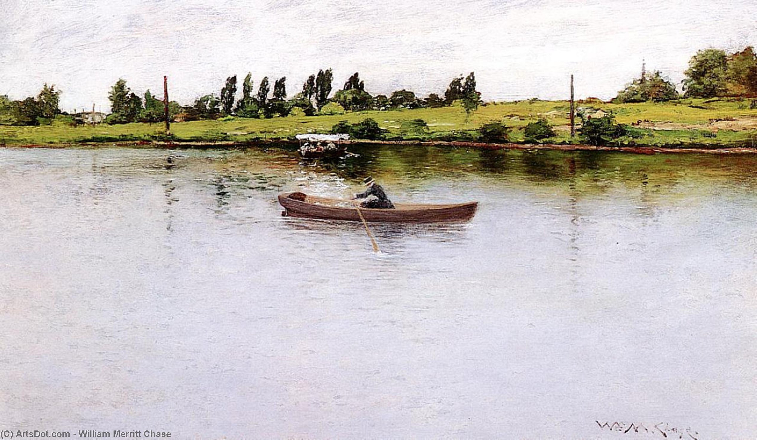 Wikioo.org - The Encyclopedia of Fine Arts - Painting, Artwork by William Merritt Chase - Pulling for Shore