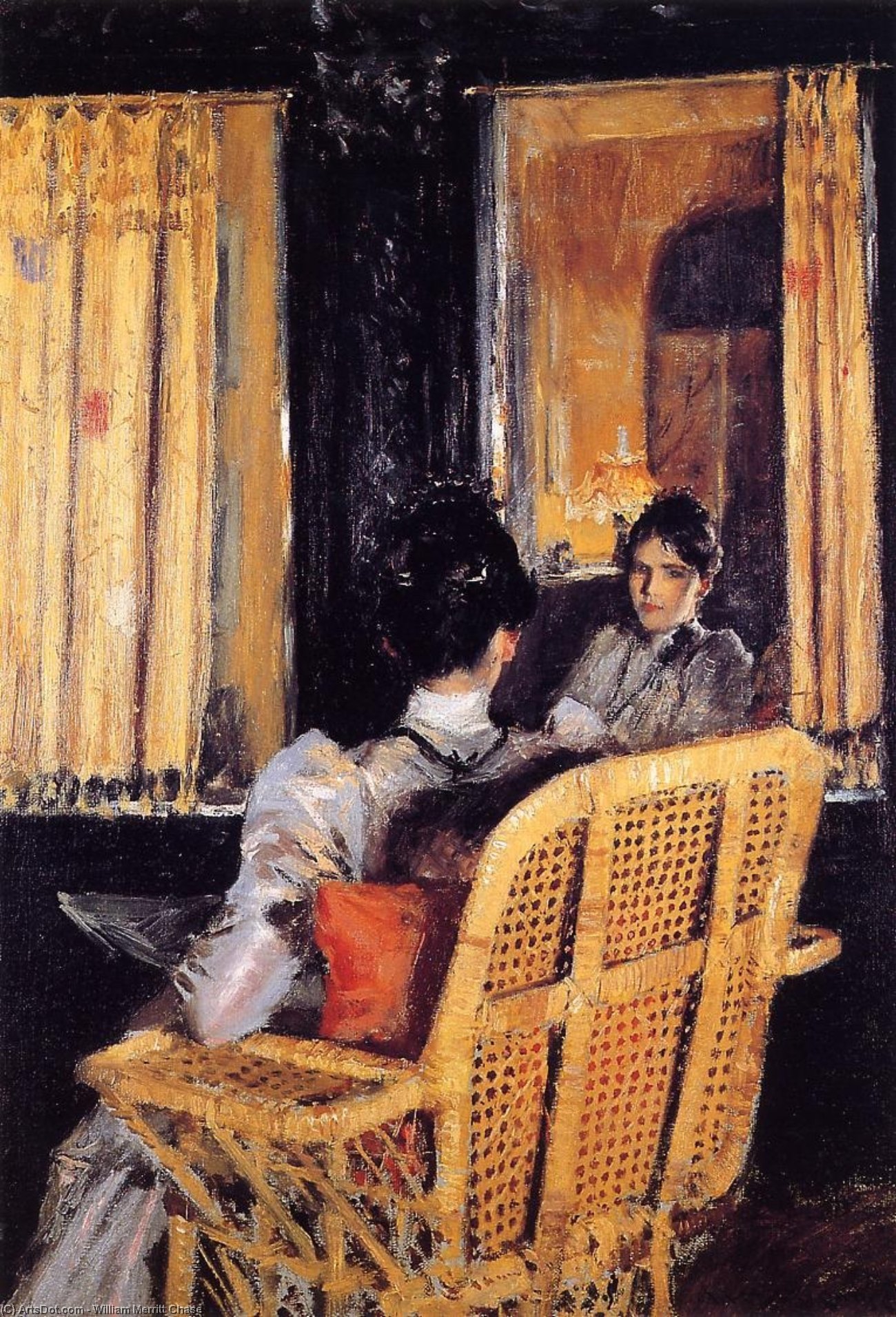Wikioo.org - The Encyclopedia of Fine Arts - Painting, Artwork by William Merritt Chase - Reflection