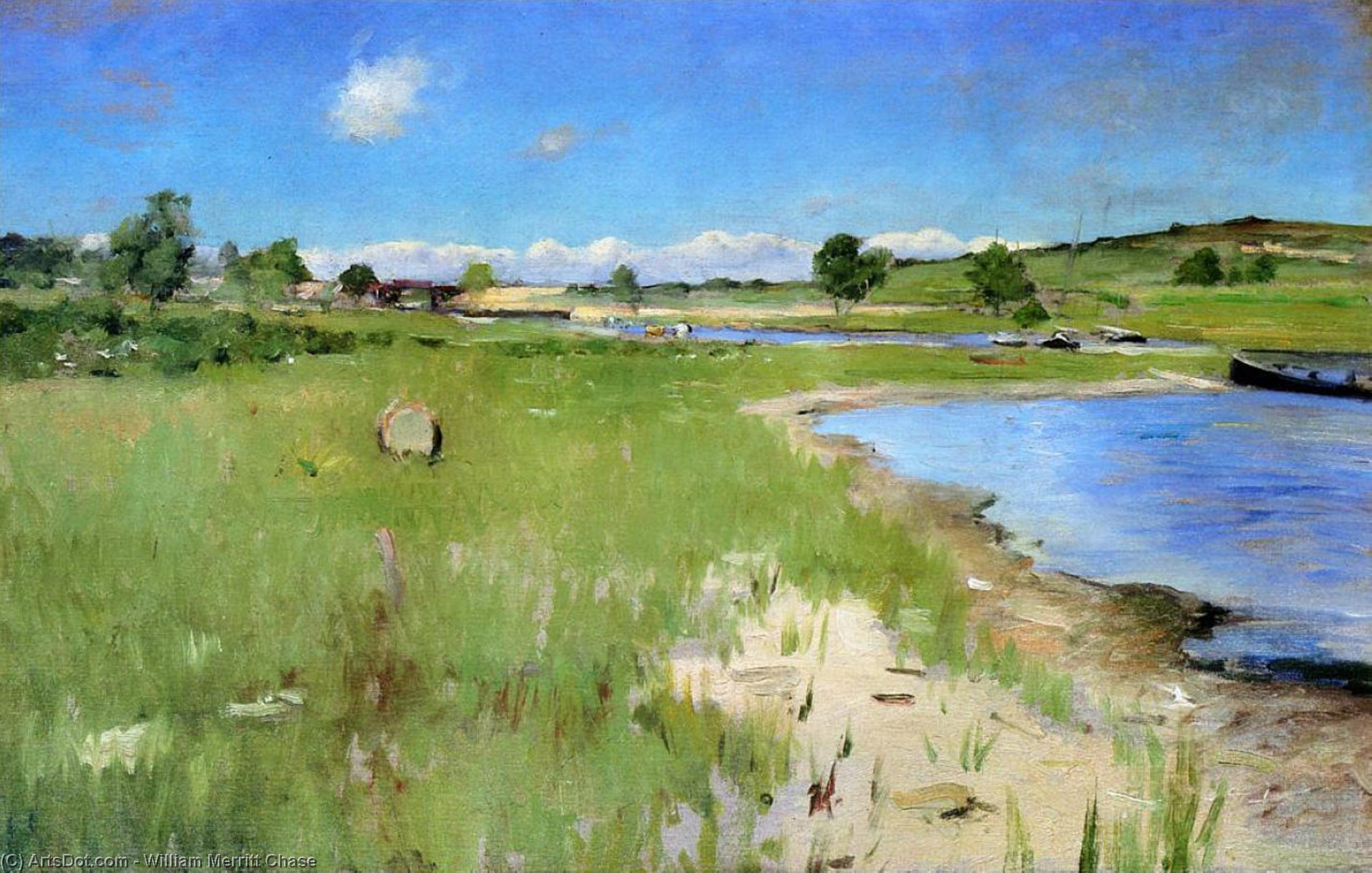 Wikioo.org - The Encyclopedia of Fine Arts - Painting, Artwork by William Merritt Chase - Shinnecock Hills from Canoe Place, Long Island