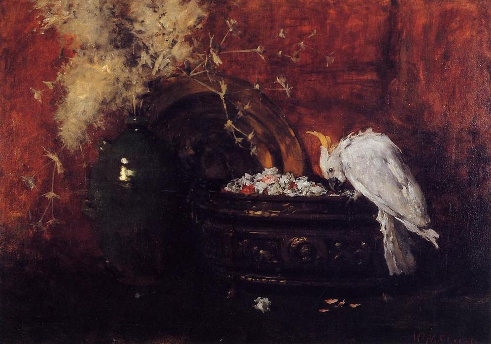 Wikioo.org - The Encyclopedia of Fine Arts - Painting, Artwork by William Merritt Chase - Still Life with Cockatoo