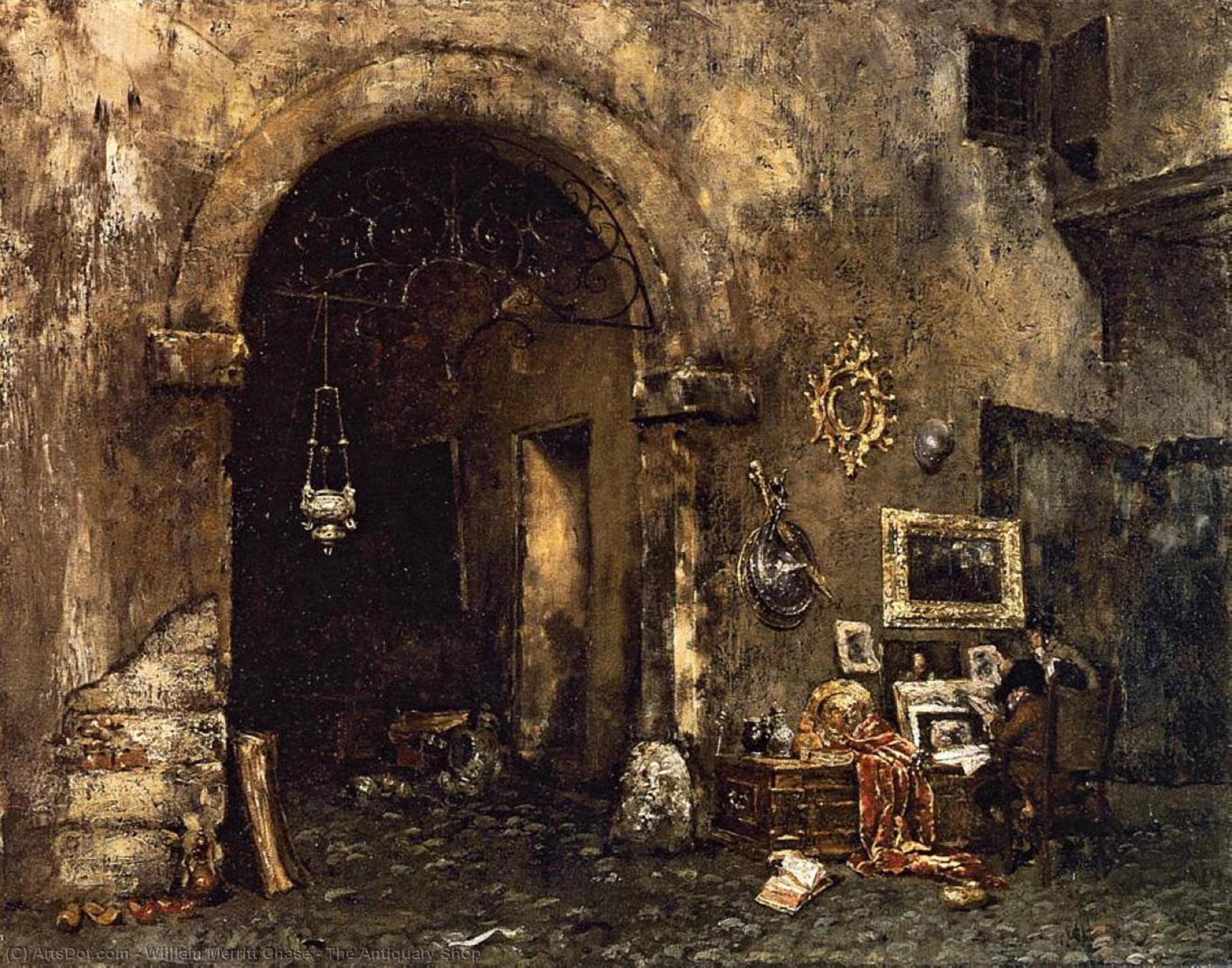 Wikioo.org - The Encyclopedia of Fine Arts - Painting, Artwork by William Merritt Chase - The Antiquary Shop