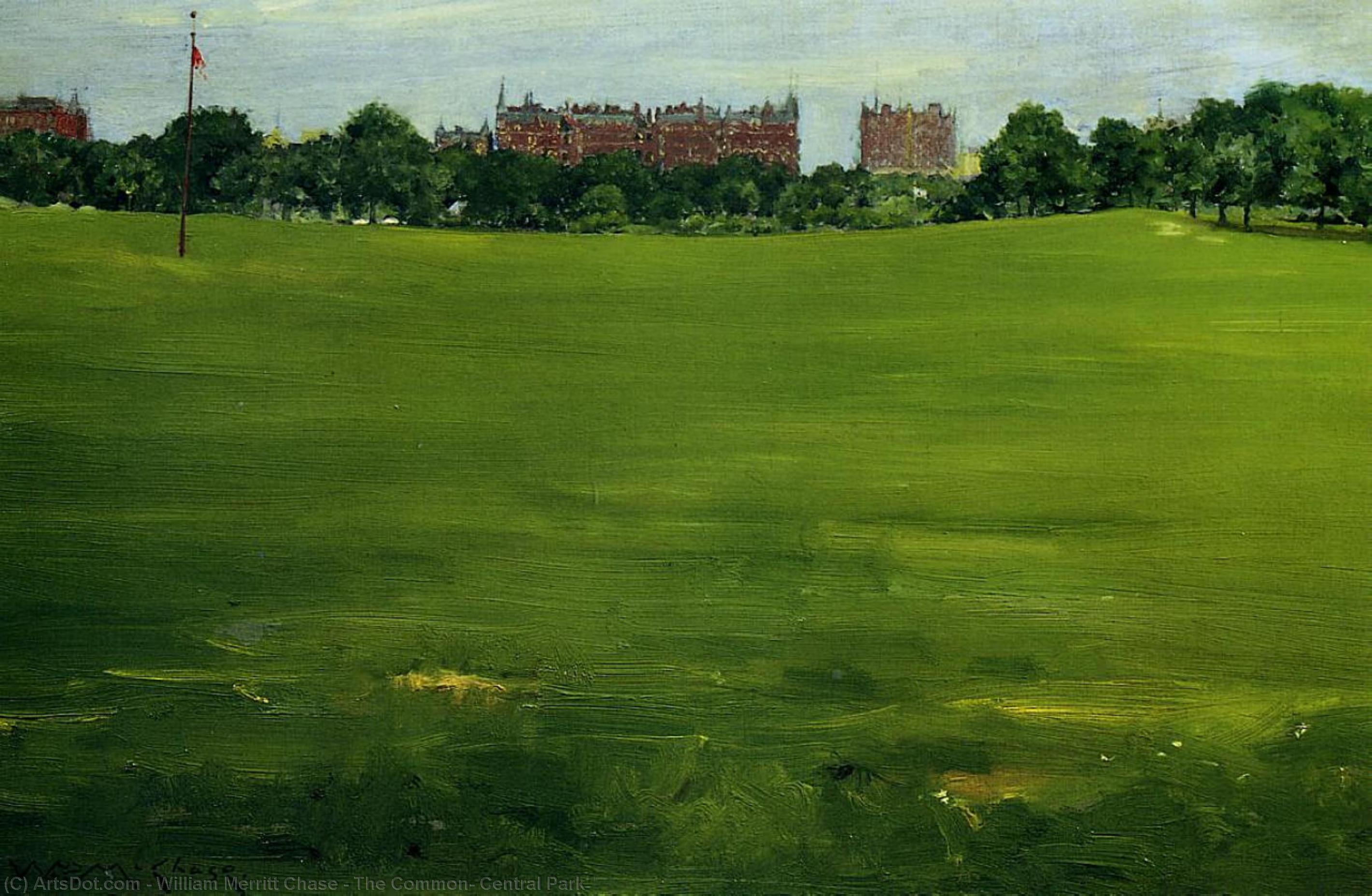 Wikioo.org - The Encyclopedia of Fine Arts - Painting, Artwork by William Merritt Chase - The Common, Central Park