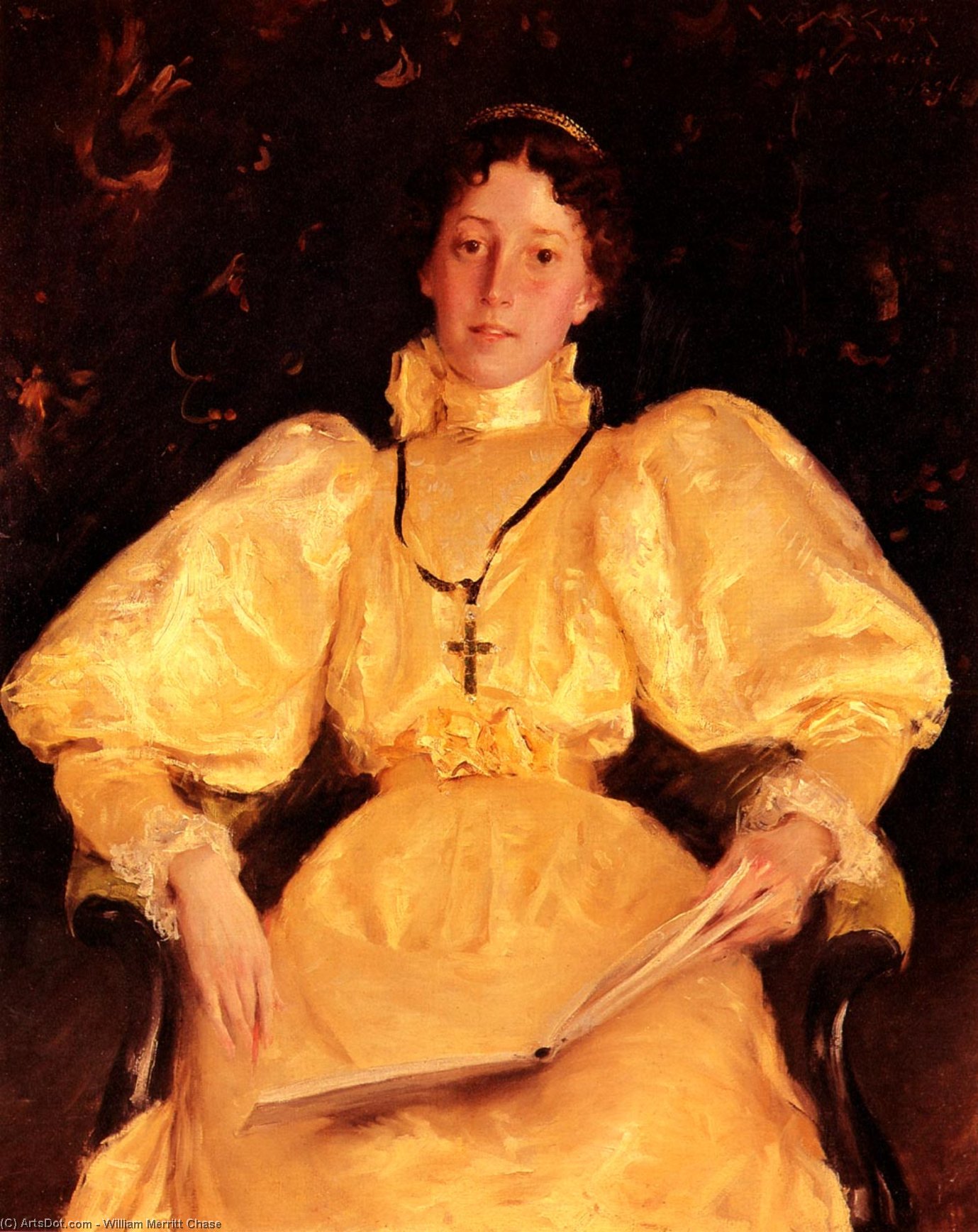 WikiOO.org - Encyclopedia of Fine Arts - Maalaus, taideteos William Merritt Chase - The Golden Lady