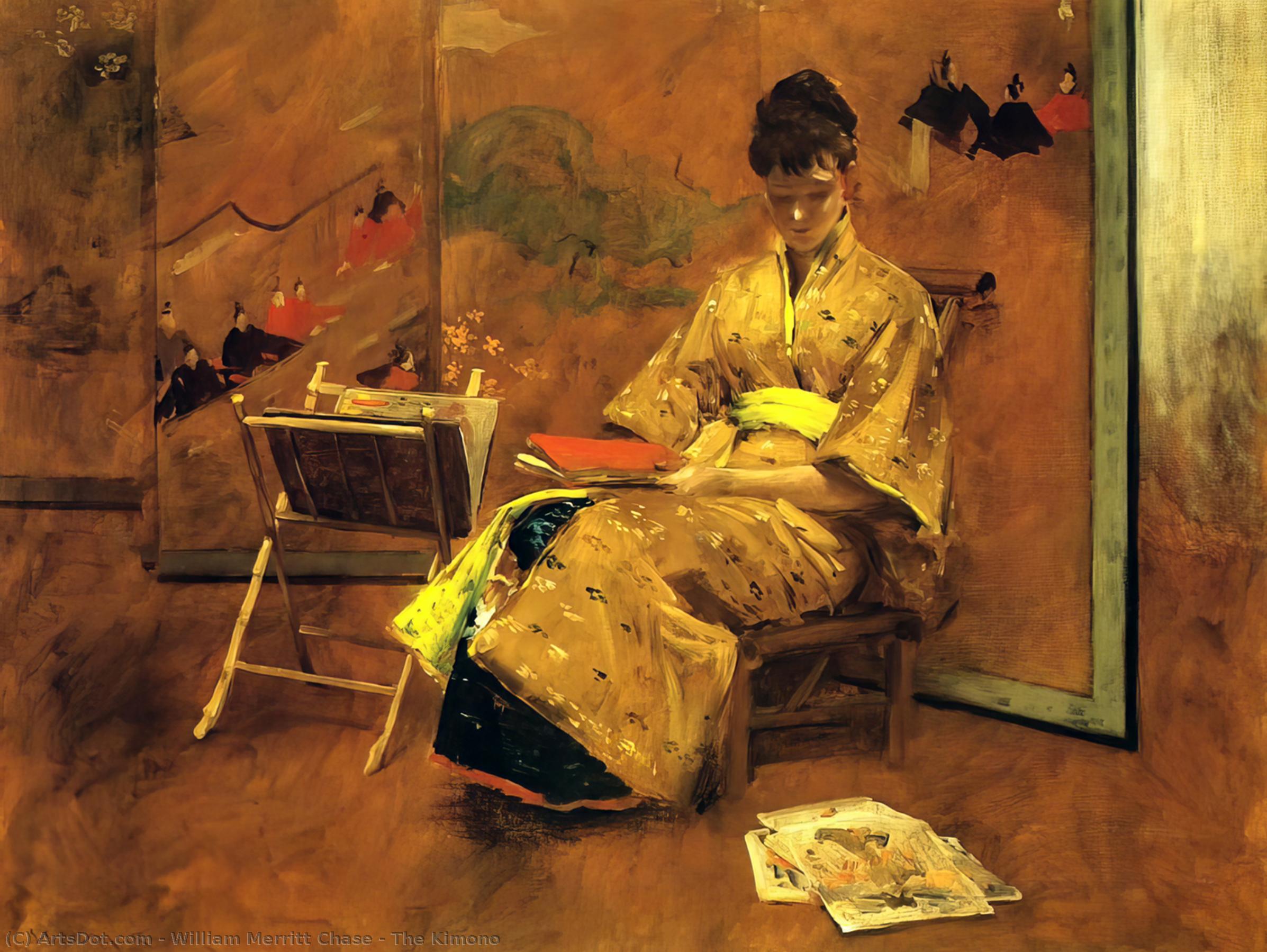 Wikioo.org - The Encyclopedia of Fine Arts - Painting, Artwork by William Merritt Chase - The Kimono