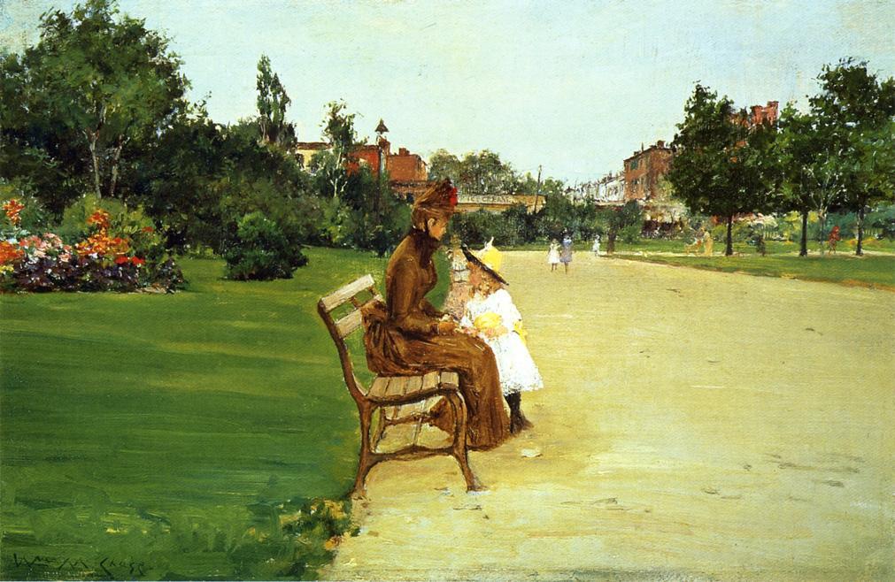 Wikioo.org - The Encyclopedia of Fine Arts - Painting, Artwork by William Merritt Chase - The Park 1