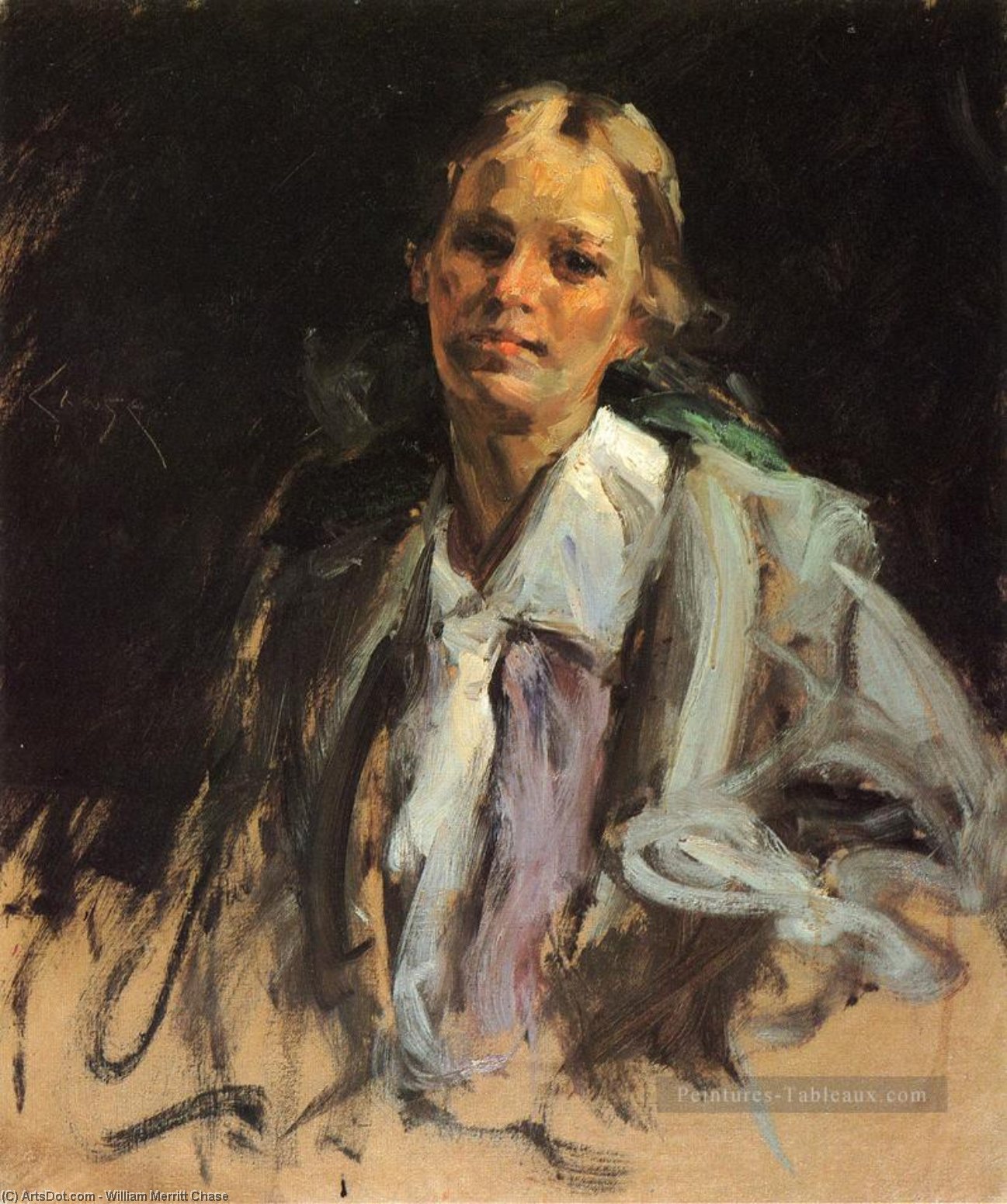 WikiOO.org - Encyclopedia of Fine Arts - Maleri, Artwork William Merritt Chase - Young Girl