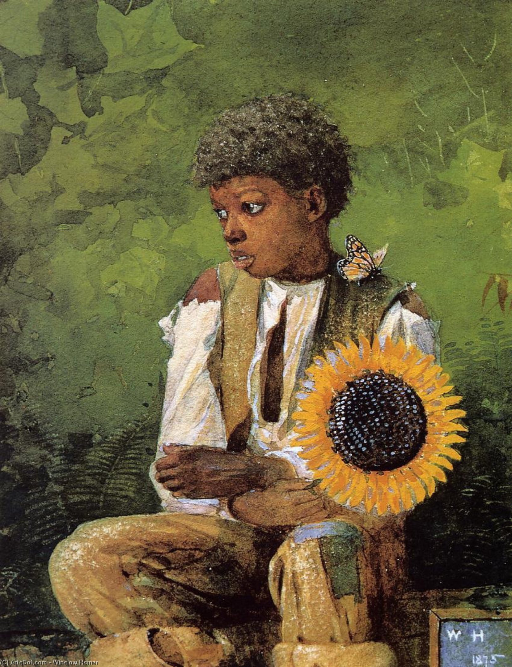 Wikioo.org – La Enciclopedia de las Bellas Artes - Pintura, Obras de arte de Winslow Homer - Un Flor  provisionalmente  el  maestra