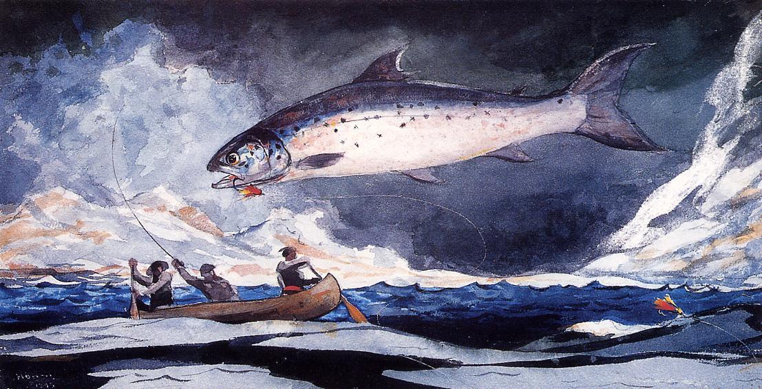 WikiOO.org - Encyclopedia of Fine Arts - Maalaus, taideteos Winslow Homer - A Good Pool, Saguenay River