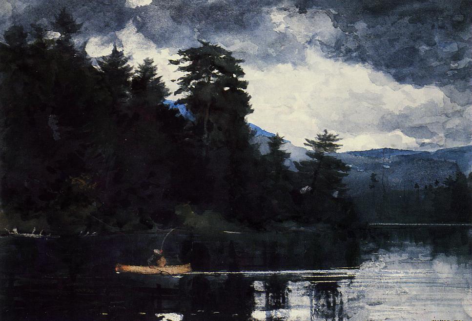 Wikioo.org - The Encyclopedia of Fine Arts - Painting, Artwork by Winslow Homer - Adirondack Lake