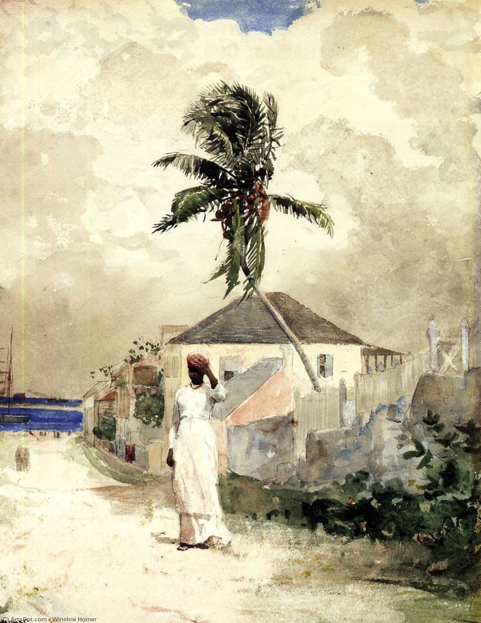 Wikioo.org - สารานุกรมวิจิตรศิลป์ - จิตรกรรม Winslow Homer - Along the Road, Bahamas