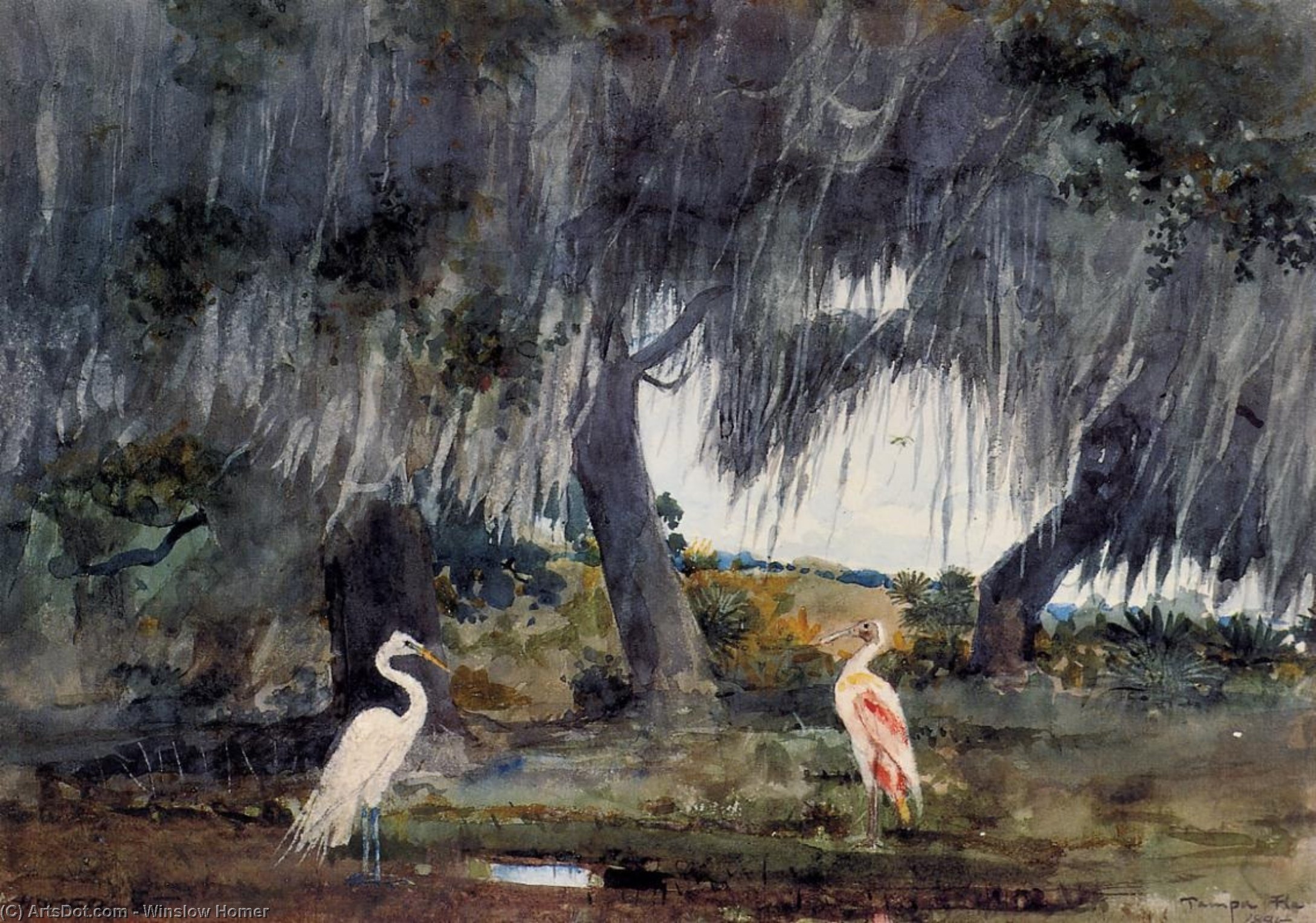 WikiOO.org – 美術百科全書 - 繪畫，作品 Winslow Homer - 在坦帕