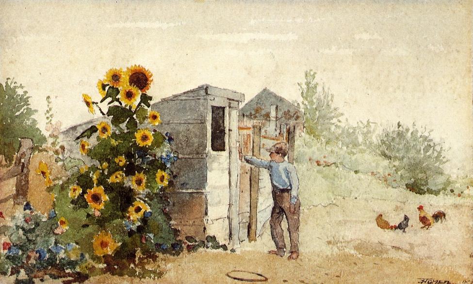WikiOO.org – 美術百科全書 - 繪畫，作品 Winslow Homer - 后院，夏天