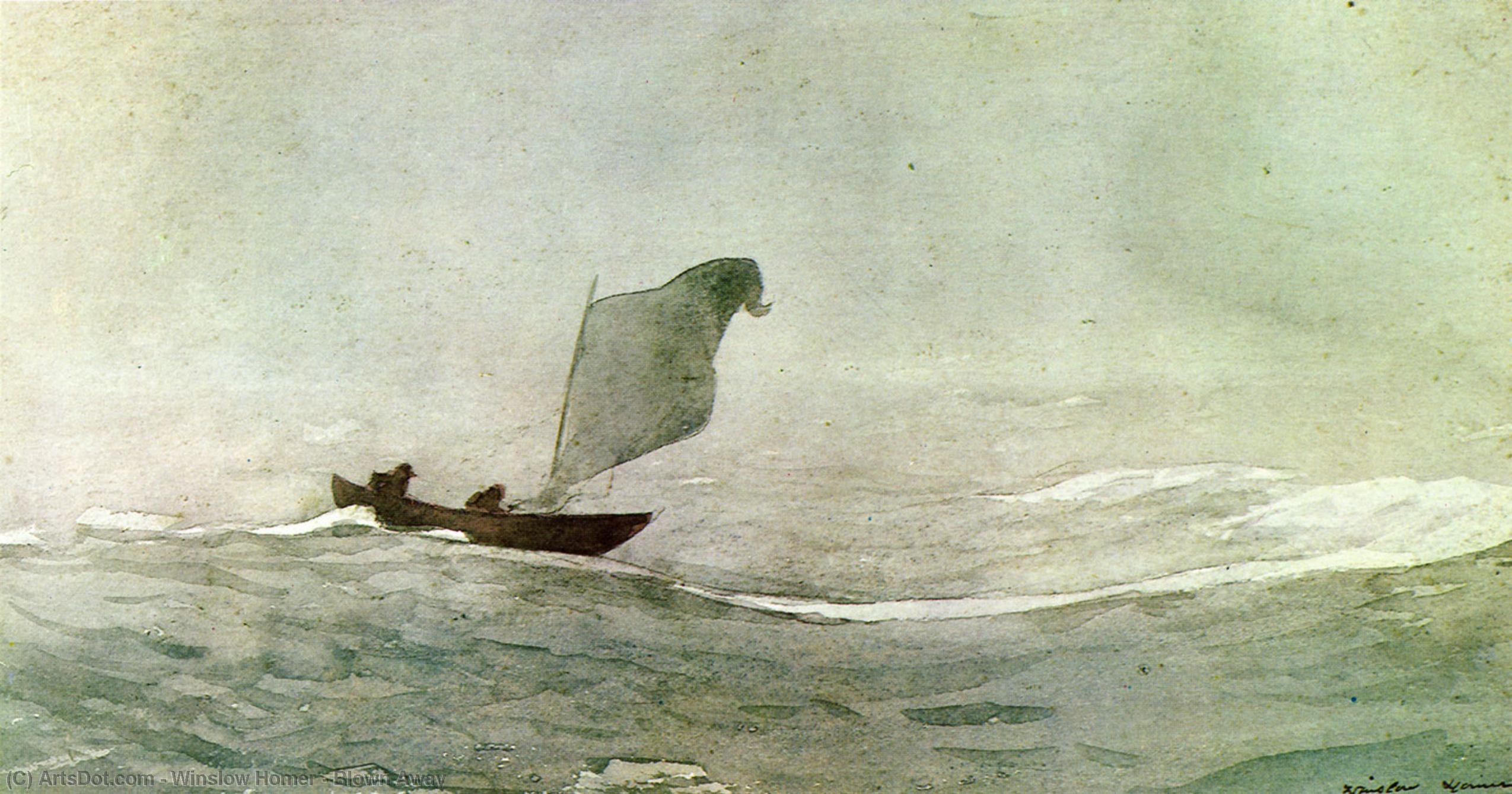 Wikioo.org - The Encyclopedia of Fine Arts - Painting, Artwork by Winslow Homer - Blown Away