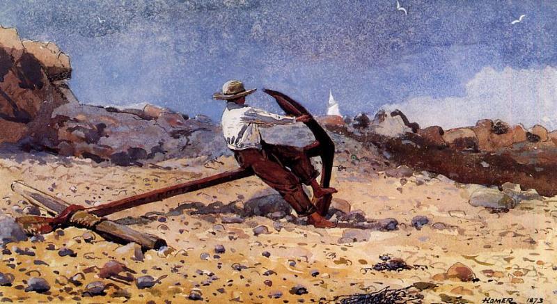 Wikioo.org - The Encyclopedia of Fine Arts - Painting, Artwork by Winslow Homer - Boy with Anchor