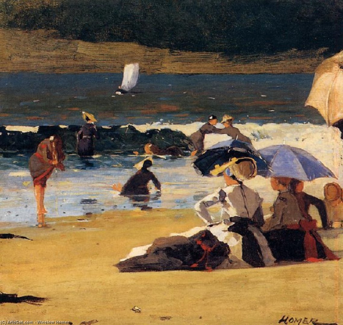 Wikioo.org – La Enciclopedia de las Bellas Artes - Pintura, Obras de arte de Winslow Homer - Por la costa
