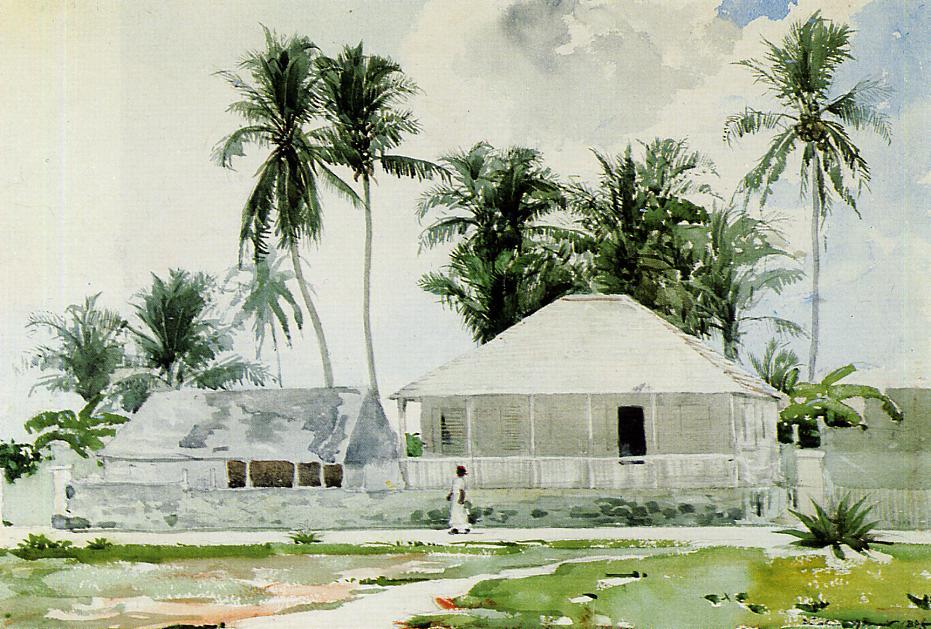 Wikioo.org - สารานุกรมวิจิตรศิลป์ - จิตรกรรม Winslow Homer - Cabins, Nassau