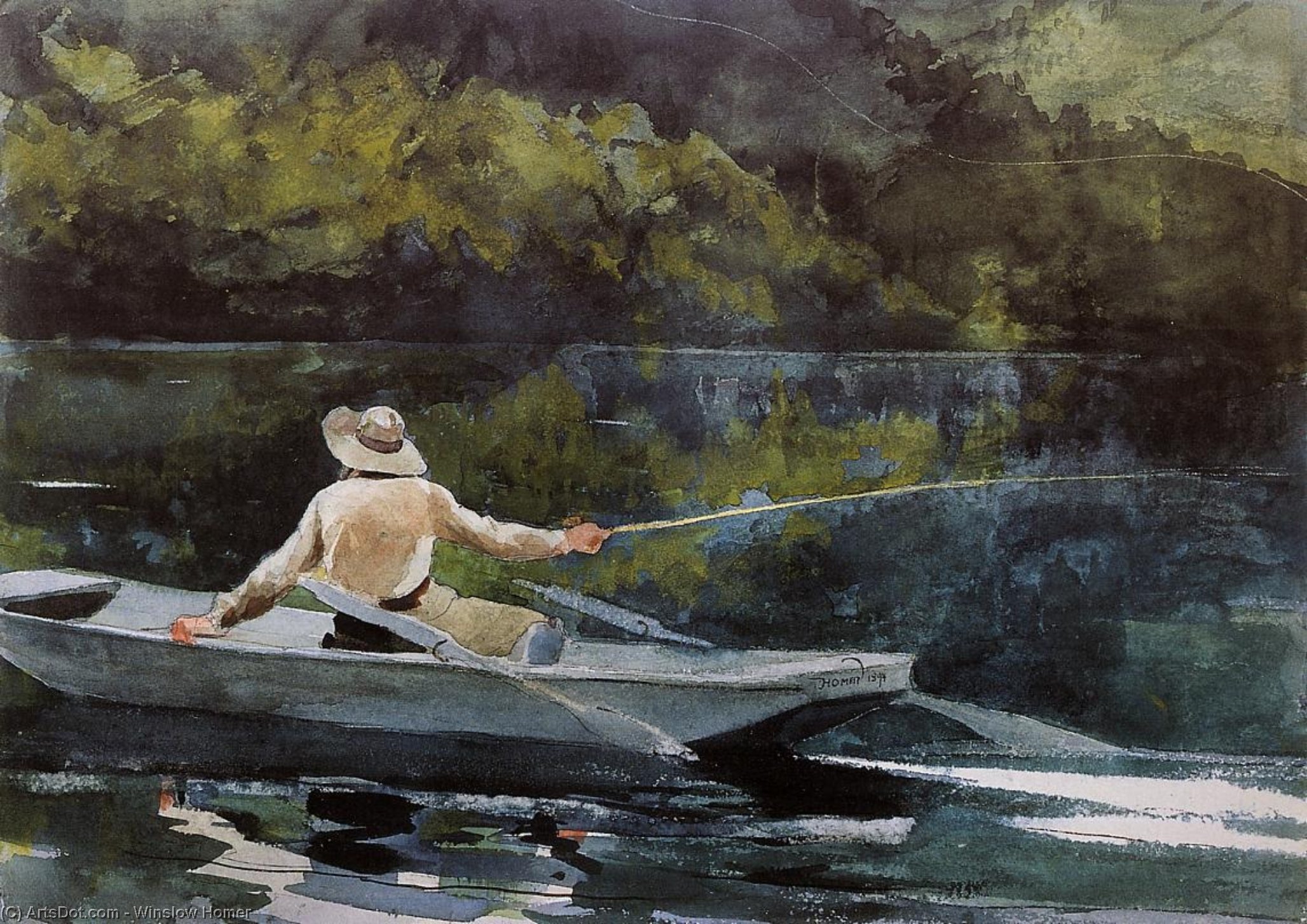 Wikioo.org - The Encyclopedia of Fine Arts - Painting, Artwork by Winslow Homer - Casting the Fly