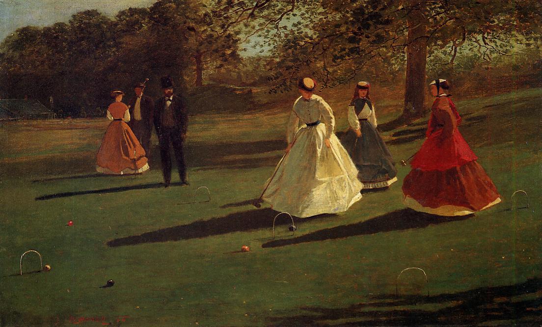 WikiOO.org - Encyclopedia of Fine Arts - Maalaus, taideteos Winslow Homer - Croquet Players