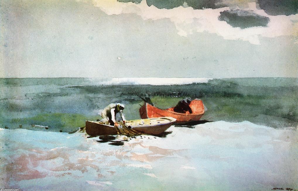 Wikioo.org - The Encyclopedia of Fine Arts - Painting, Artwork by Winslow Homer - Deep Sea Fishing 1