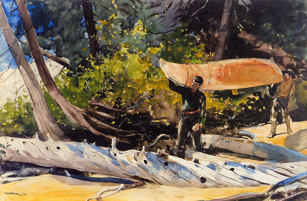 WikiOO.org - Encyclopedia of Fine Arts - Lukisan, Artwork Winslow Homer - End of the Portage