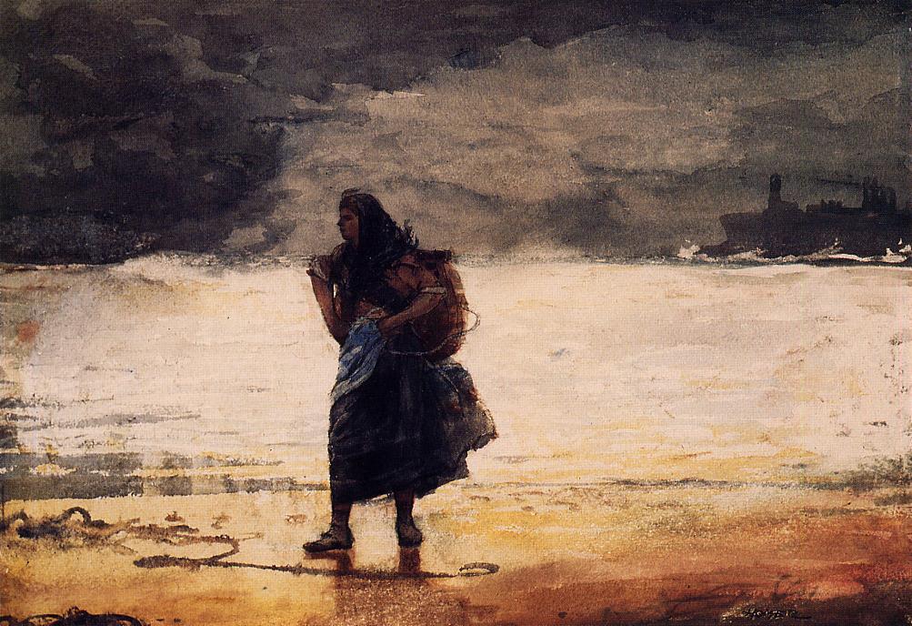 WikiOO.org - Encyclopedia of Fine Arts - Lukisan, Artwork Winslow Homer - Fisherwoman