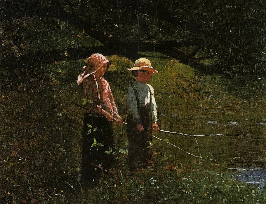 Wikioo.org - The Encyclopedia of Fine Arts - Painting, Artwork by Winslow Homer - Fishing