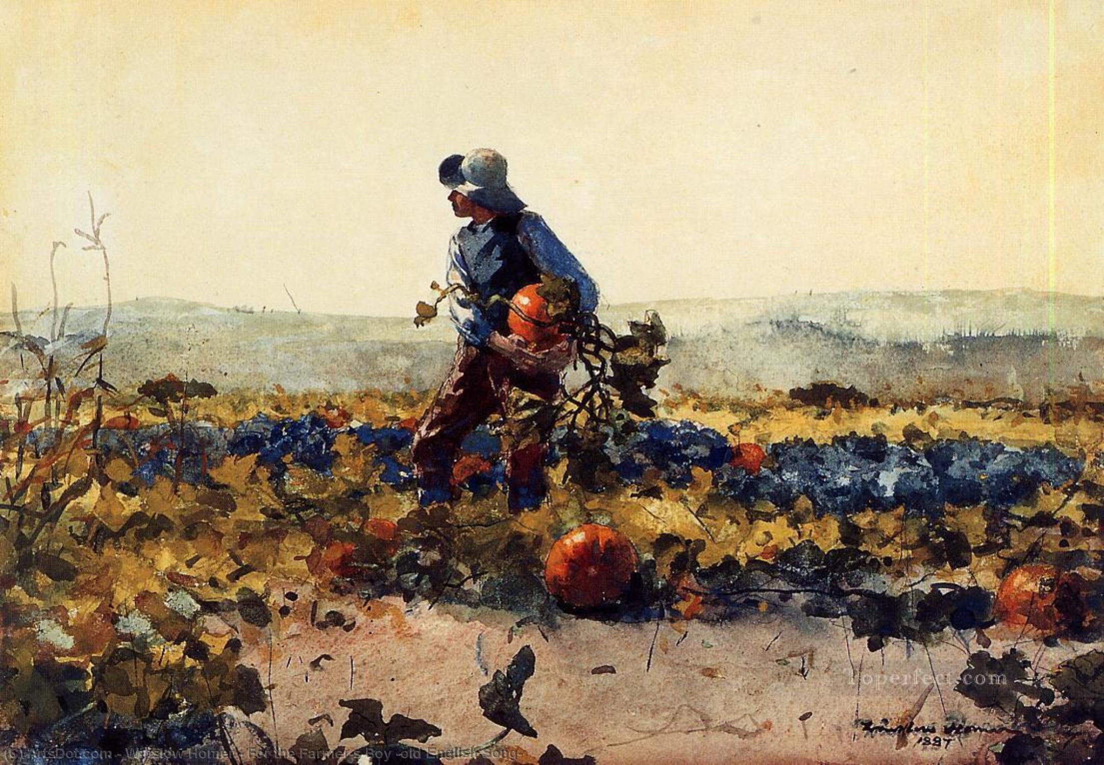 Wikioo.org - The Encyclopedia of Fine Arts - Painting, Artwork by Winslow Homer - For the Farmer's Boy (old English Song)