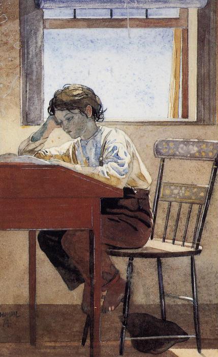 WikiOO.org - Encyclopedia of Fine Arts - Maalaus, taideteos Winslow Homer - Homework